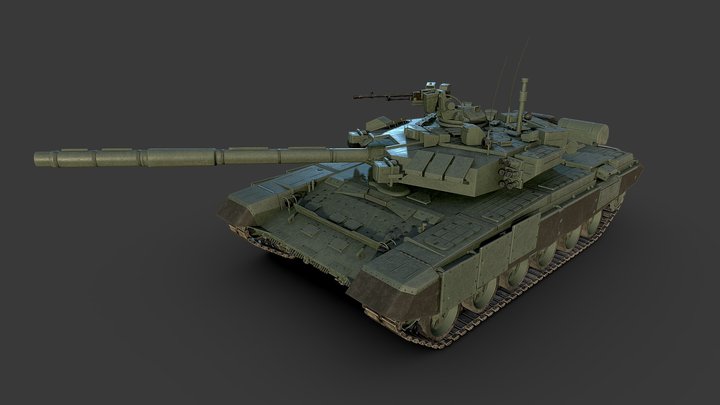 T-90 Battle Tank 3D Model