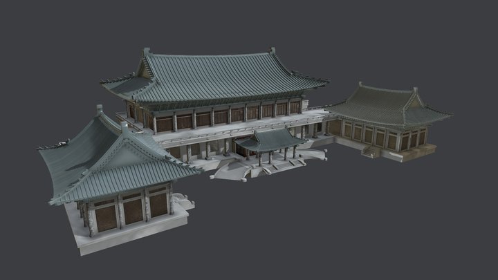 Blue House of Korea 3D Model