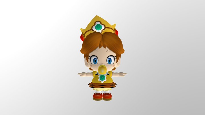 Wii - Mario Super Sluggers - Baby Daisy 3D Model