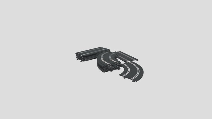 Scalextric track - Straight pieces 3D Model