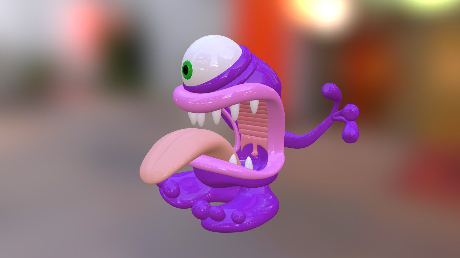 Purple Guy With Just One Eye - 3d Model By Hutterdesign (@panoround 