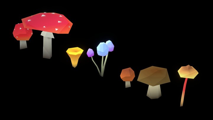 Mushrooms 3D Model