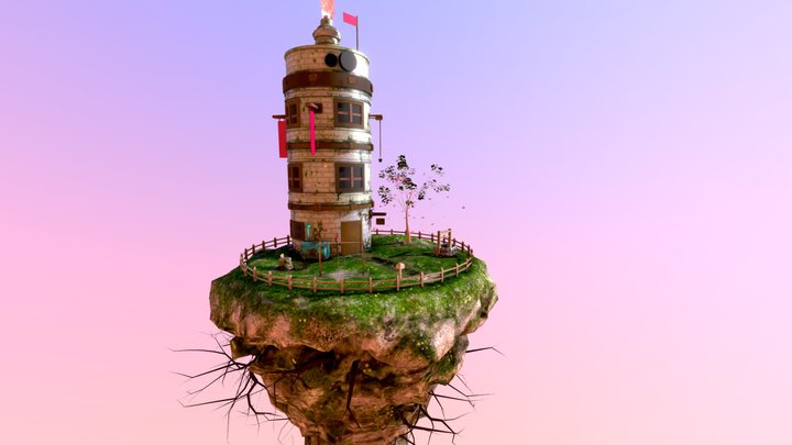 Floating Island 3D Model