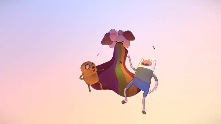 Adventure time! Falling from above 3D Model