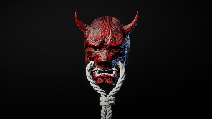 Japanese Oni Mask 3D Model