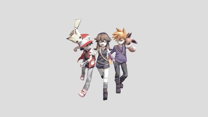 Red, Blue and Green (Pokémon) 3D Model
