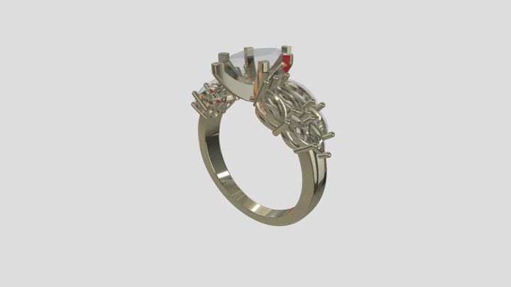 AHR034 goldring wedding engagement luxury – Free 3D Model STL