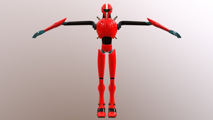 Enemy Robot Textured 3D Model