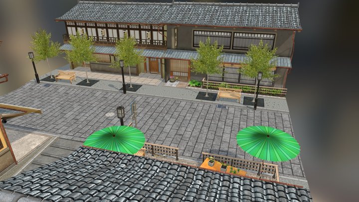 CityScene Kyoto street 3D Model