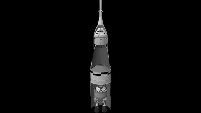 SLS Block 1-B 'painted' cross section 3D Model