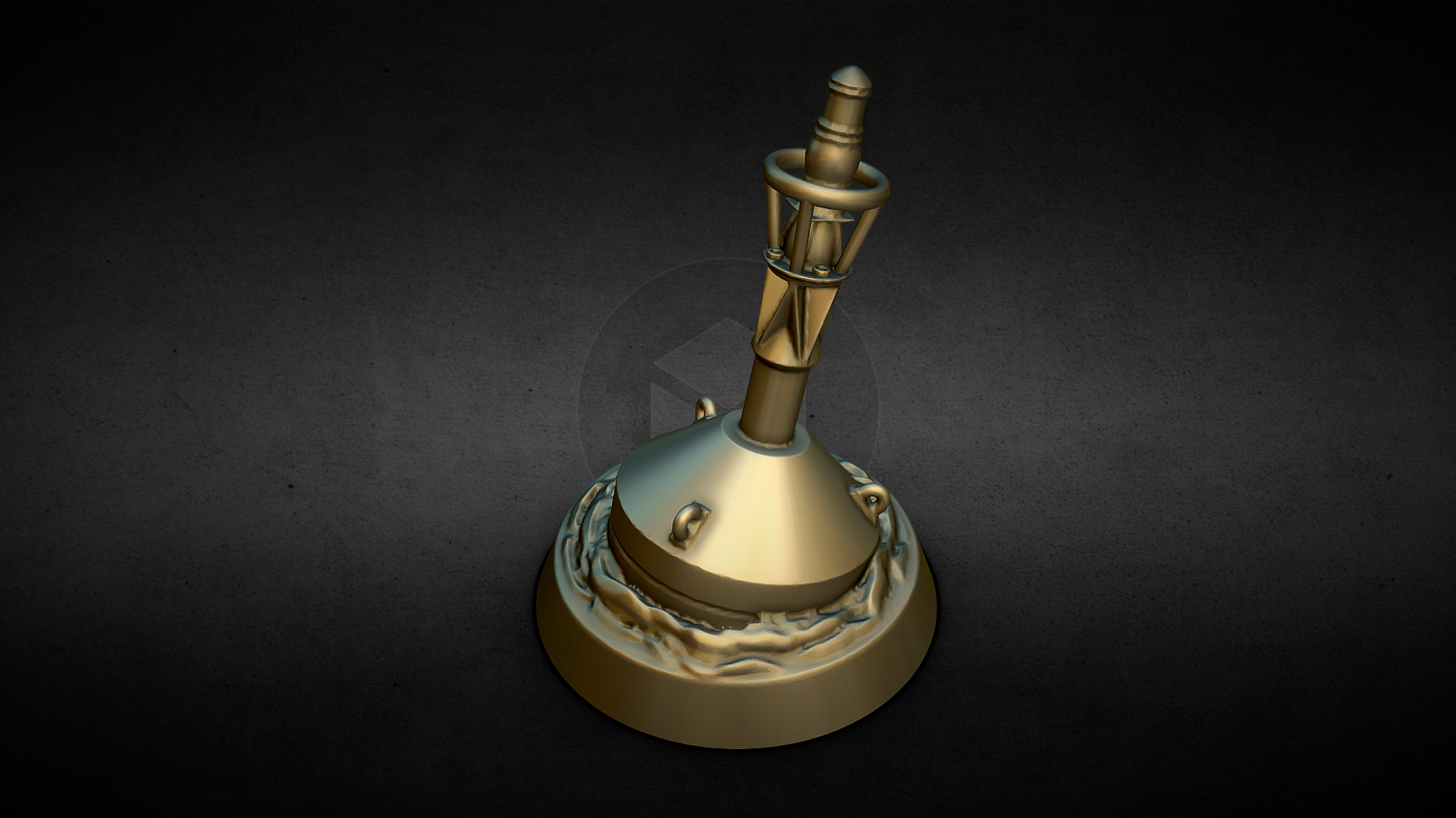 3D model Nemoriko`s : Tabletop Buoy / Boje (goal/marker) - This is a 3D model of the Nemoriko`s : Tabletop Buoy / Boje (goal/marker). The 3D model is about a gold and silver bell.