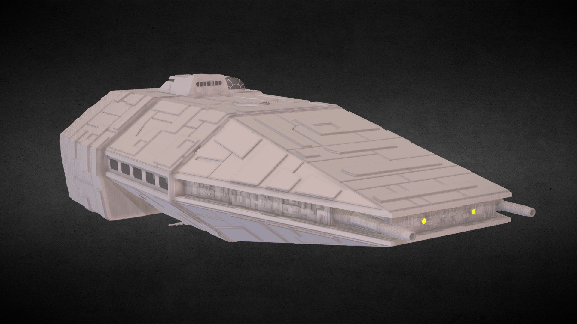 Light-cruiser Space Warship | 3D model