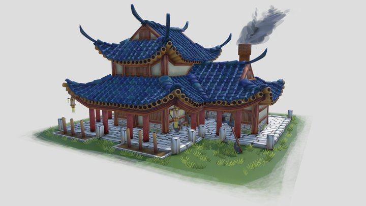 ancient chinese weaponsmith 3D Model