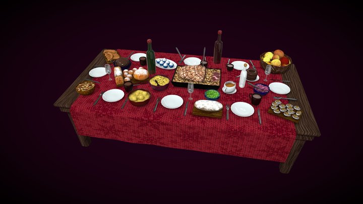 Christmas Dinner 3D Model