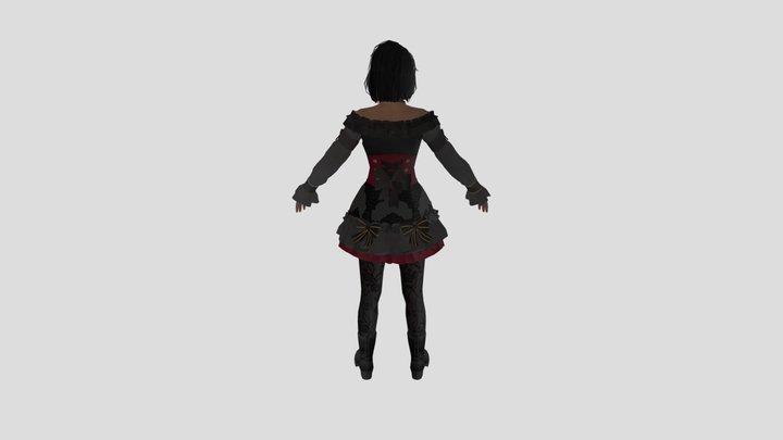 Gothic Lady Outfit 3D Model
