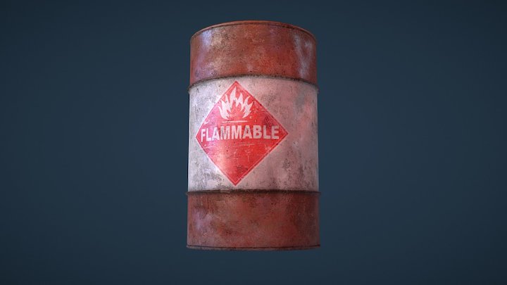 Classic Explosive Barrel 3D Model