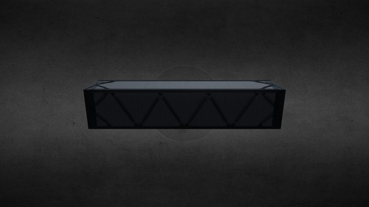 Dark Blue Warehouse Container 3D Model