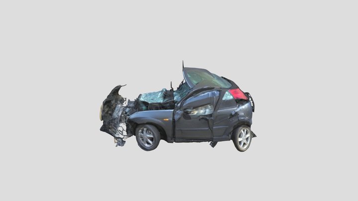 Crashed Car 3D Model