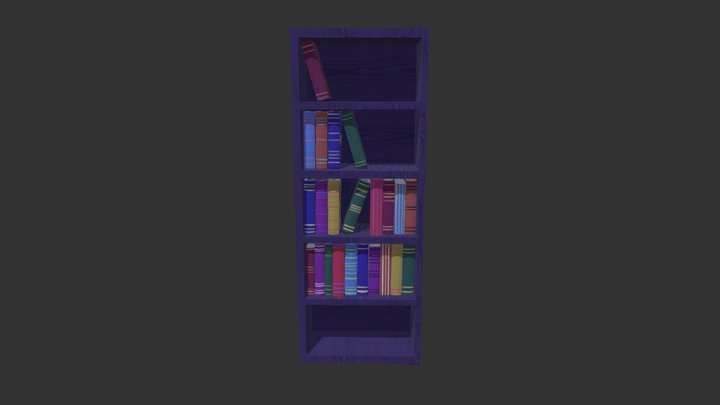 Filled Book Case 3D Model