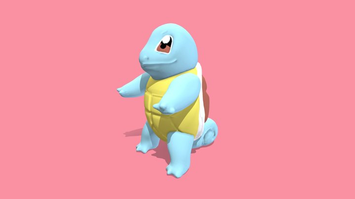 Squirtle Low Poly Textured 3D Model