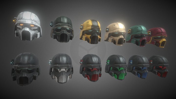 Horzine Secusity Helmet Textures 3D Model