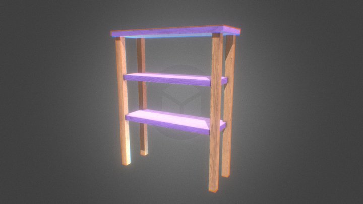 Simple Ladder Bookshelf 3D Model