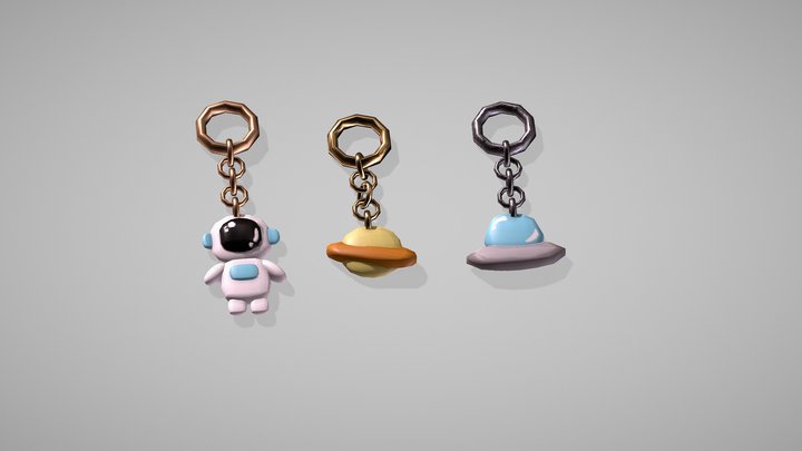 space keychains 3D Model