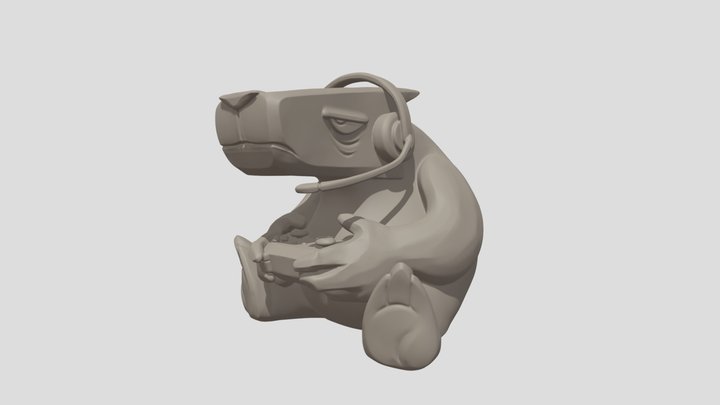 Gaming capybara 3D Model