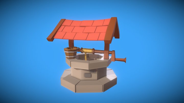 Water Well Low Poly 3D Model