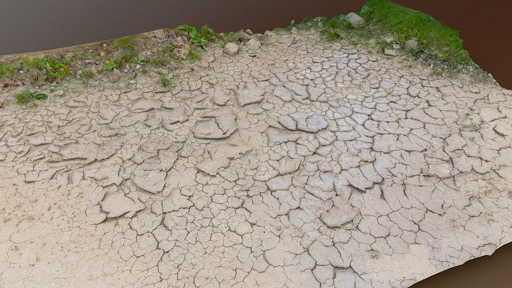 Big dry soil desert puddle 3D Model