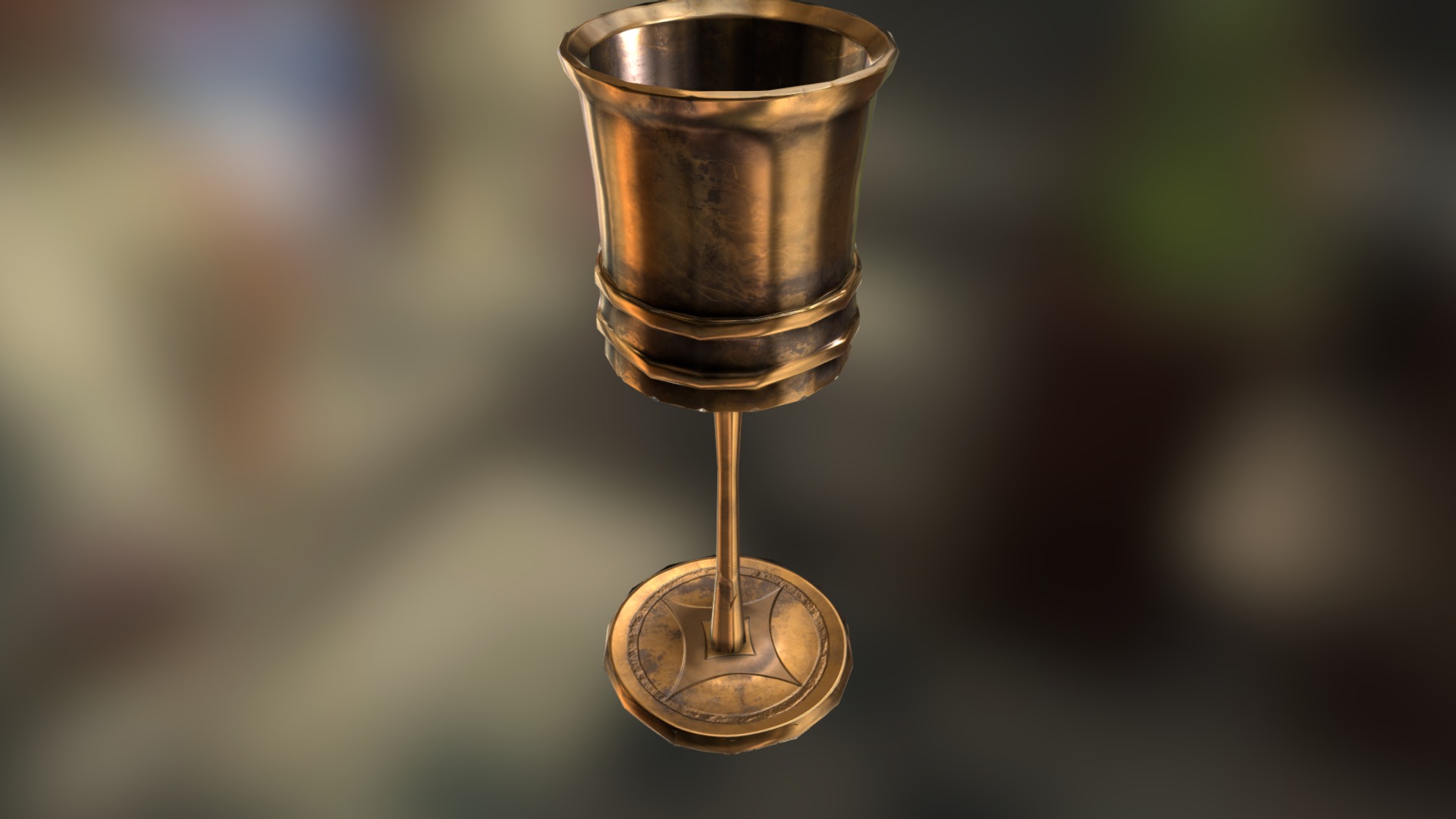3D model Trinket Brass - This is a 3D model of the Trinket Brass. The 3D model is about a drop of water falling into a glass.