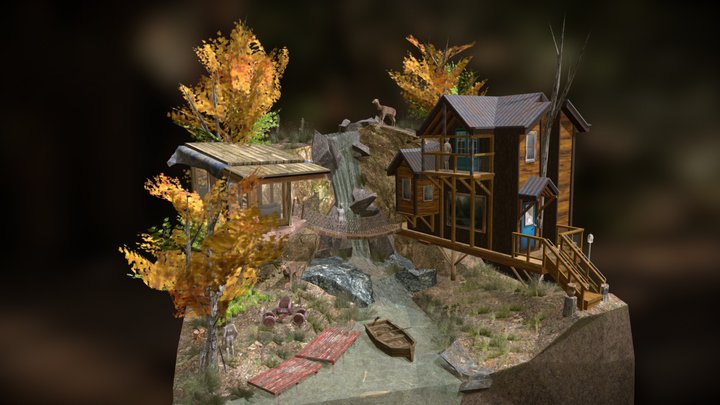 DAE Diorama - Forest Loner 3D Model