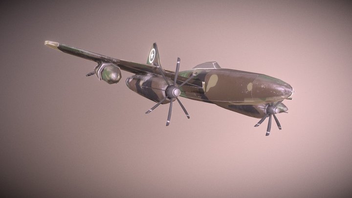 Plane Eight Blades 3D Model