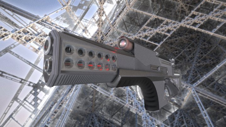 Futuristic weapon concept (Lowpoly) – Modelo 3D gratuito STL