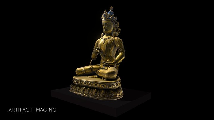 Bodhisattva Sculpture - Gilt-bronze 3D Model