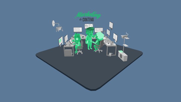 Office scene 01 3D Model