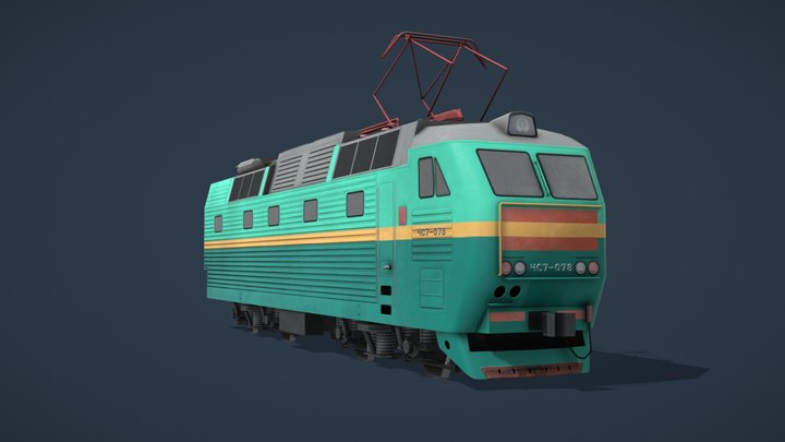 Czechoslovak electric locomotive ChS7 3D Model
