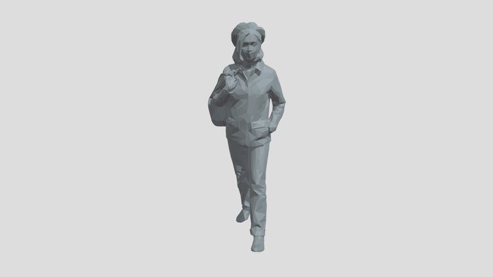 Lowpoly Female Walking – Modèle 3D gratuit STL