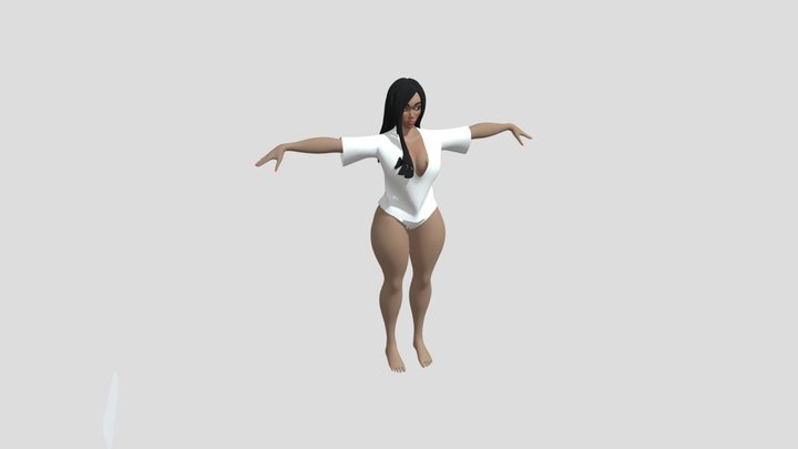 Female Character RIGGED LOWPOLY 3D Model
