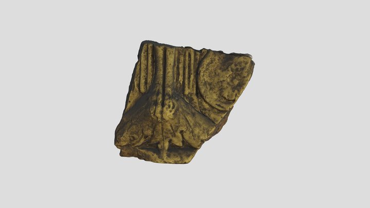 Yellow Fabric Antefix Fragment 3D Model