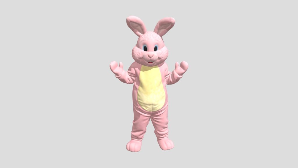 Pink Bunny Mascot