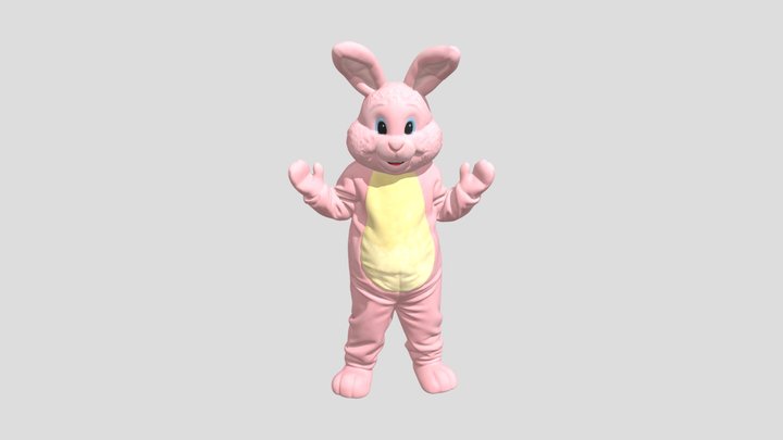 Pink Bunny Mascot