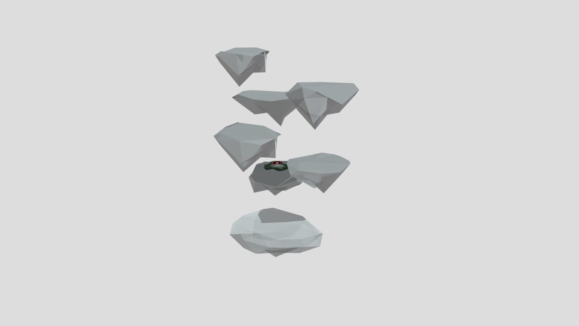 floating islands low poly