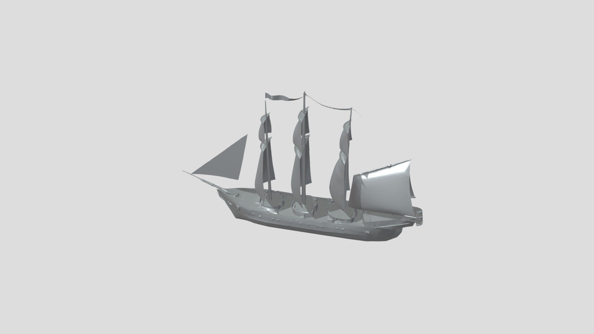 wooden sailing ship model with sails - 3D model by fly.net281303 ...