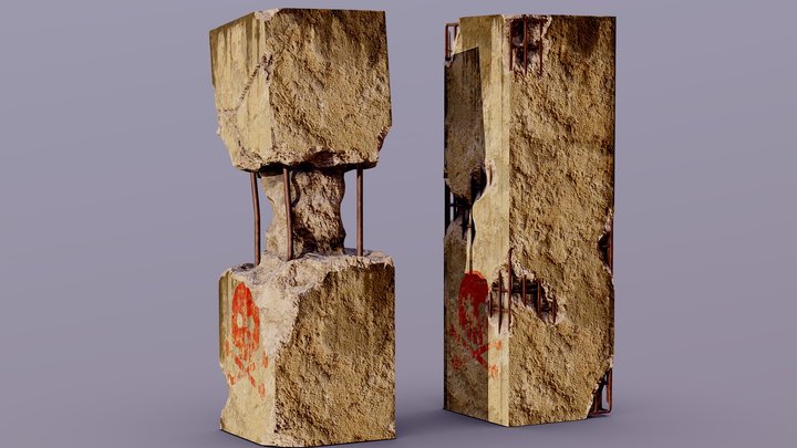 Realistic Broken Pillars – Modèle 3D gratuit STL