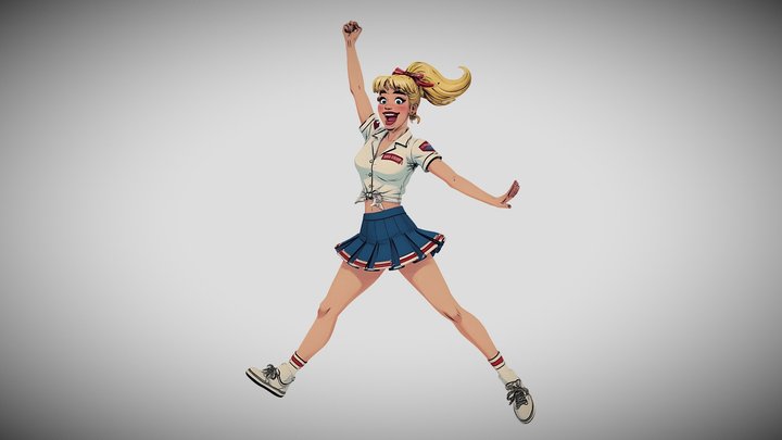 Bettina Blaze, retro comic cheer icon