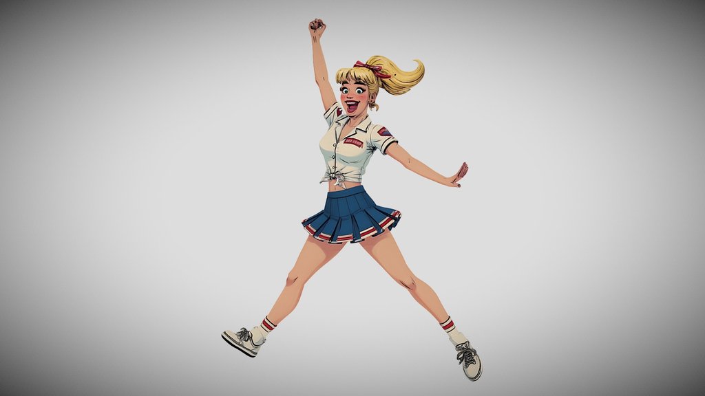 Bettina Blaze, retro comic cheer icon