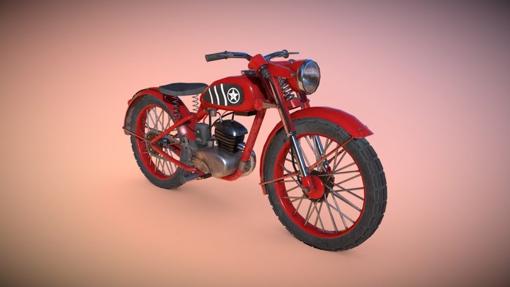 Old motorcycle 3D Model