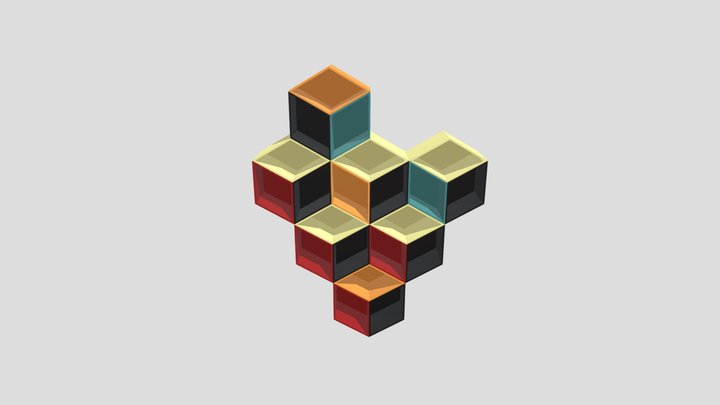 3D Sketchbook 13 - Optical Illusion Bookcase 3D Model
