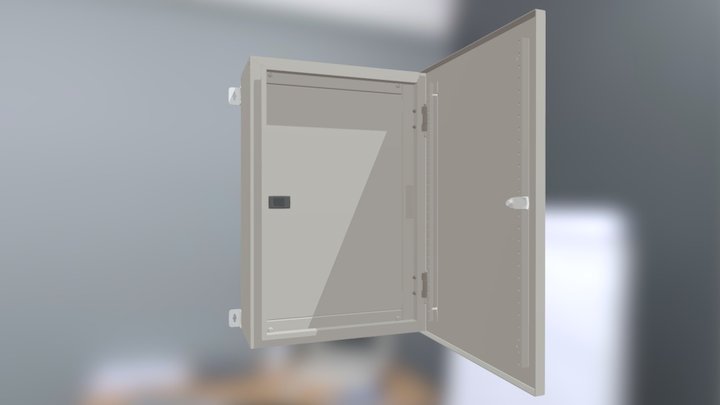 600x400x200 SS Electrical Enclosure Escutcheon 3D Model